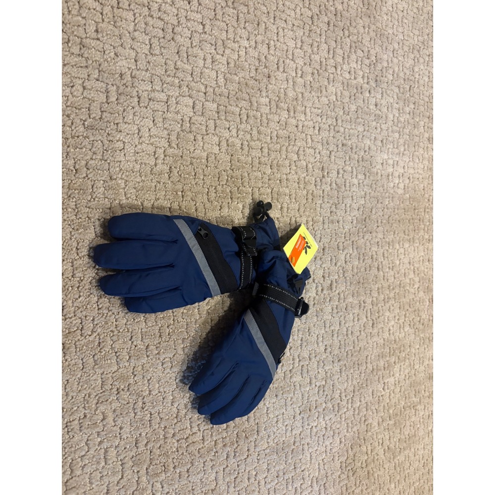 All in Motion Kids Navy Snow Sport Gloves Waterproof Warmest Size 4-7 NEW